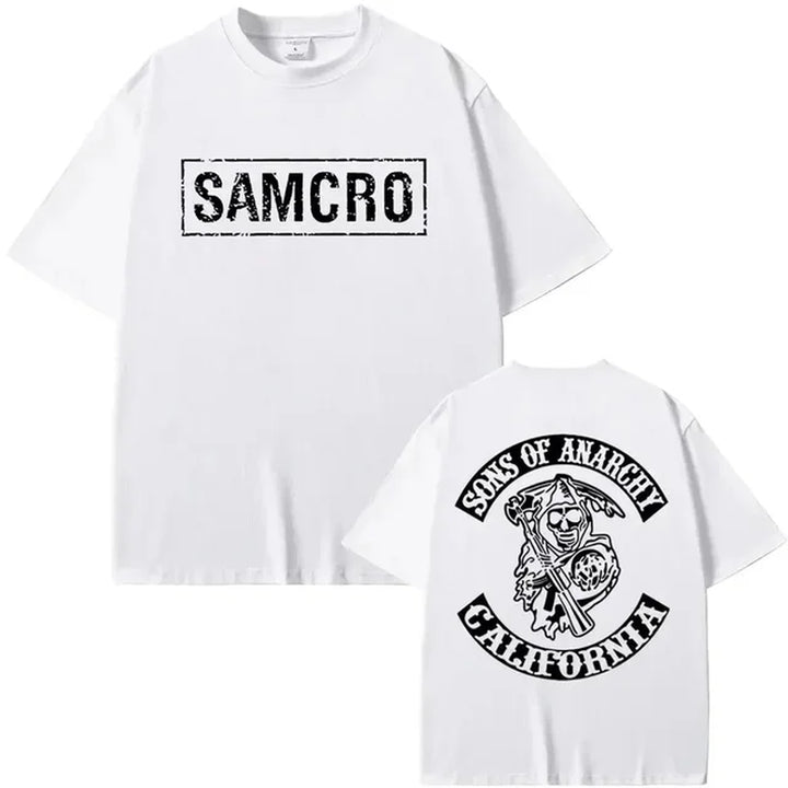 Sons of Anarchy SAMCRO Print T-Shirt Men Women Trend Hip Hop Rock Oversized Short Sleeve Tee Summer Cotton T Shirts Clothes Tops